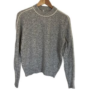 Athleta Womens Pullover Crew Neck Fine Merino Wool Blend Sweater Size‎ XS Grey